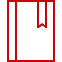 Icon of a book with a bookmark.