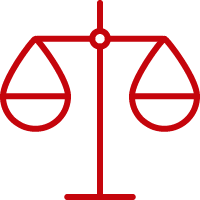 Icon of a justice scale.